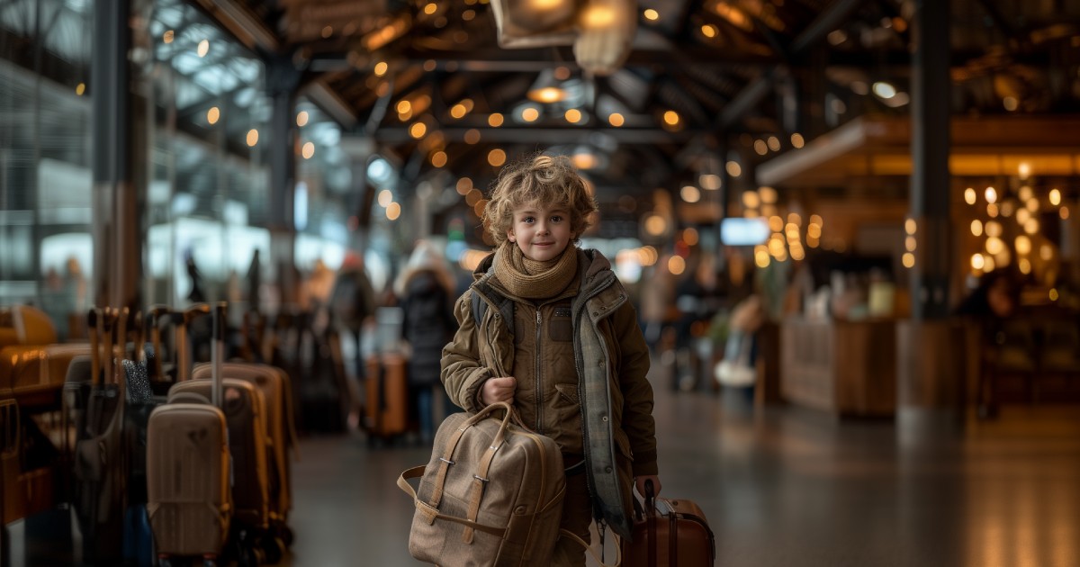 Unaccompanied minors at the airport .